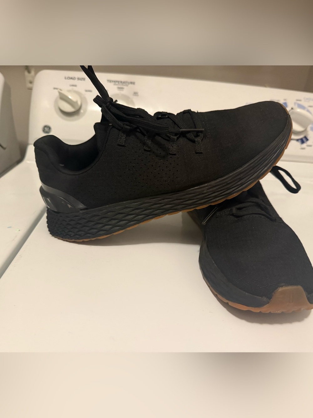 NOBULL Women's Black Knit Athletic Sneakers with Gum Sole